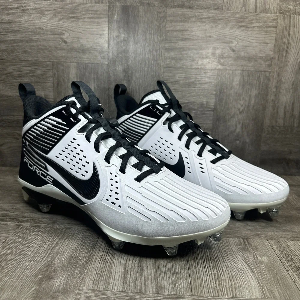 Nike Force Savage Pro 2 Mens 11 White Black Football Cleats NEW FJ8149-100